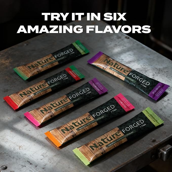 Tiiga Nature Forged Zero Sugar Electrolyte Drink Mix - Fruit Punch Hydration Powder Superfruit Electrolytes Sugar Free Sports Drink 25 Stick Packs
