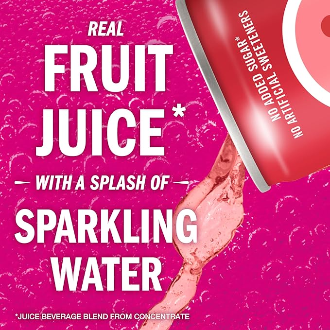 IZZE Sparkling Water Juice Beverage Blend Grapefruit No Sugar Added 8.4 FL OZ 24 Cans