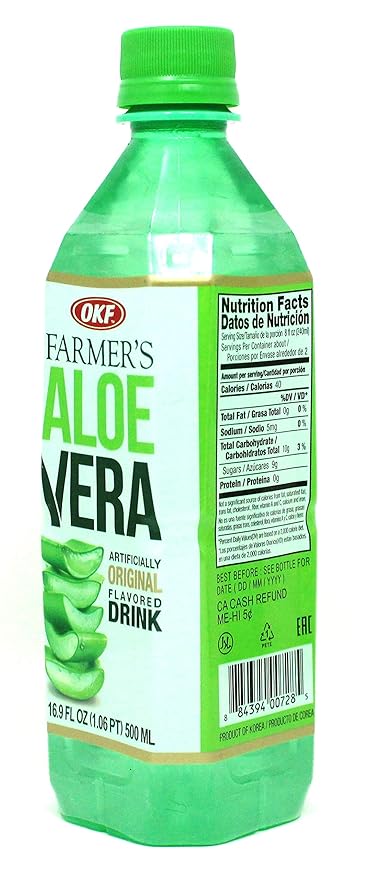 OKF Farmer's Aloe Vera Drink Original 16.9 Fluid Ounce (Pack of 12)