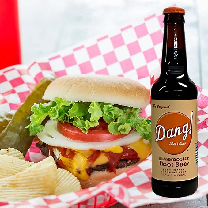 Dang Butterscotch Root Beer | Delicious Butterscotch Root Beer with Real Cane Sugar | 12 oz Glass Bottles with Crazy Soda Pop Bottle Opener (12 Pack)