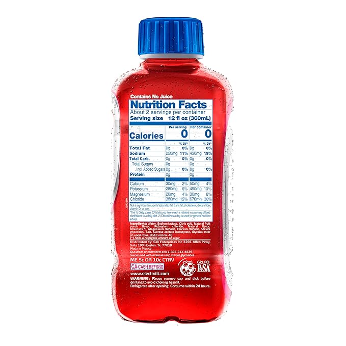 Electrolit Hydration Electrolyte Drinks Sports Beverages with Electrolytes Magnesium Calcium &amp Potassium Recovery Drink for Post Workout 6 Pack (Fruit Punch)