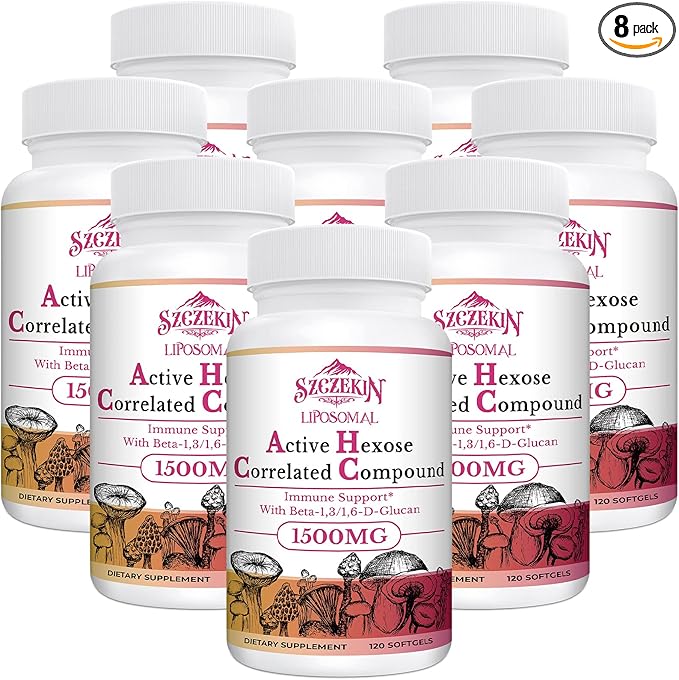 1500mg Liposomal Active Hexose Correlated Supplement960 Soft Gels Beta-Glucans with Natural Mushroom Extract Immune System Liver Function Maintain T-Cell &amp Killer Cell Activity