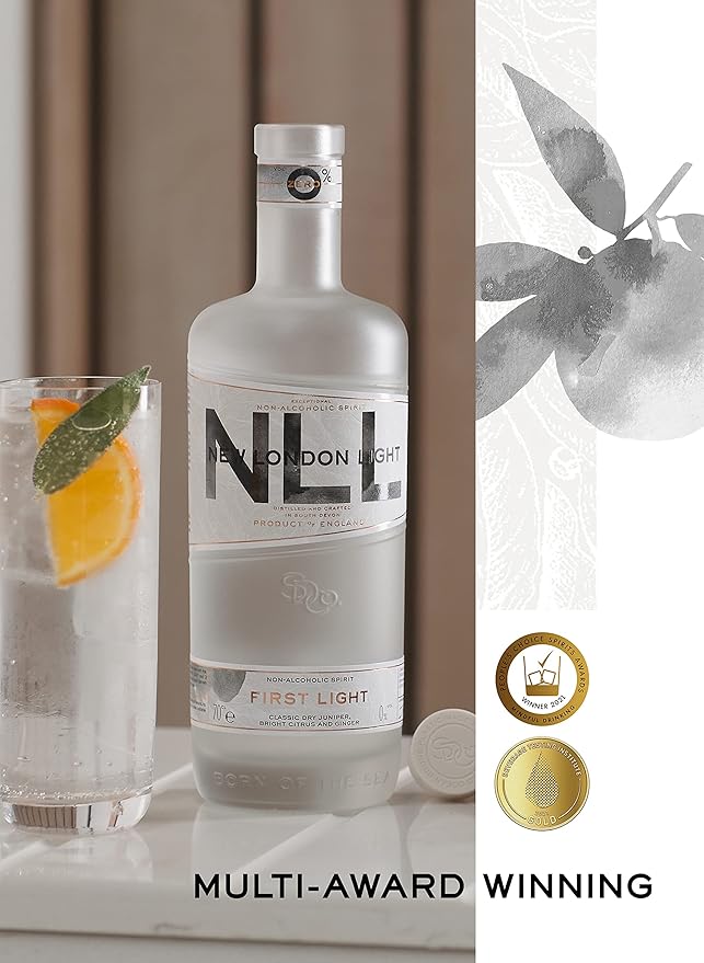New London Light 'First Light' | Alcohol free gin alternative | Enjoy with tonic | Classic dry juniper bright citrus and ginger flavours | Made in England | 700ml…