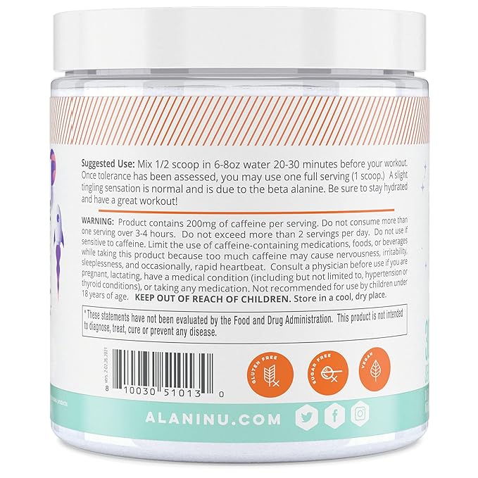 Alani Nu Pre Workout Powder GLAXAY Lemonade Amino Energy Boost Endurance Supplement Sugar Free 200mg Caffeine L-Theanine Beta-Alanine L-Citrulline 30 Servings