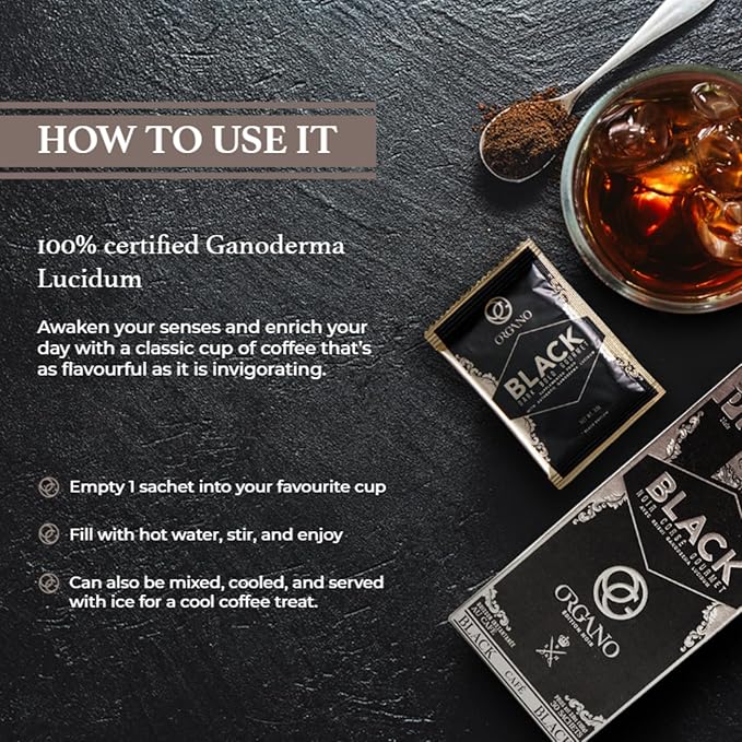 2 Boxes ORGANO Gourmet Black Coffee 100% Certified Ganoderma Lucidum (60 sachets)