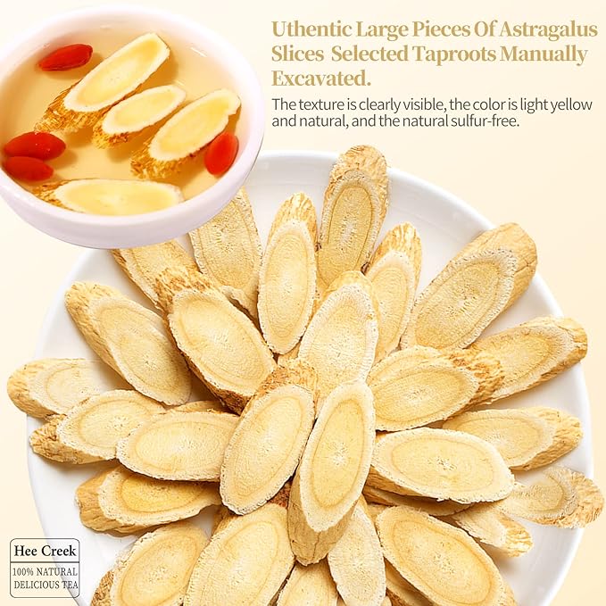 Astragalus Root Sliced Huang Qi 7oz/200g Top Grade Large Astragalus Root Slices Herb Raw Chinese Herbal Tea Sulfur Free No Additives 黄芪 黄芪片
