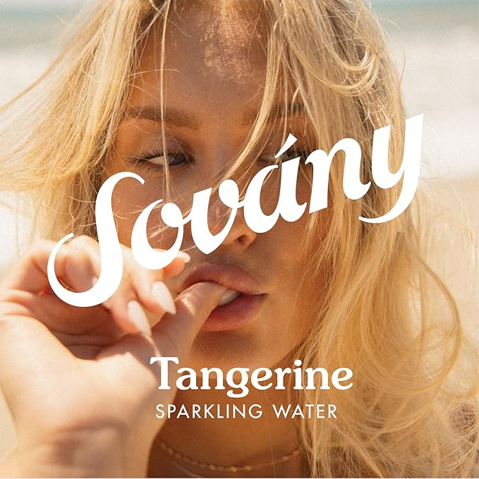 Sovány Sparkling Water Tangerine Seltzer Water Drinks USDA Organic Made With Real Fruit Non-GMO Vegan No Added Sugar Low Calorie 12 fl oz 12 Pack