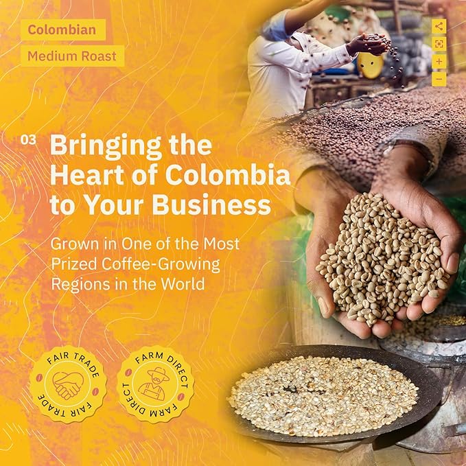 Colombian Medellín Coffee Beans - Single Origin Medium Roast Freshly Roasted To Order Organic Fine Espresso Grind Coffee Specialty Grade Fair Trade and Non-GMO - 5LB
