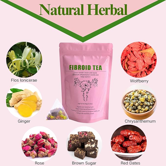 Siyolaherb Natural Fibroid Herbal Tea 2 Pack for Women Get Pregnant Fast and Uterus Cleanse Fertility Tea for Women Hormone Balance