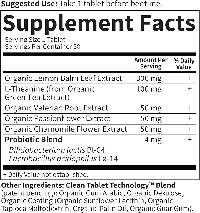 Garden of Life Organics Sleep Well Rest &amp Refresh 30 Tablets Green Tea Extract L-Theanine Valerian Root Chamomile Probiotics-Organic Non-GMO Vegan Gluten Free Herbal Supplement(Pack of 2)