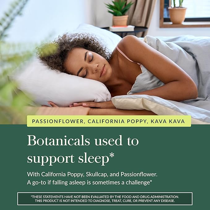 Gaia Herbs Sound Sleep - Sleep Support Supplement - Herbal Plant-Powered Support for Calm &amp Relaxation* - Valerian Root Passionflower &amp More - 120 Vegan Liquid Phyto-Capsules (40 Servings)
