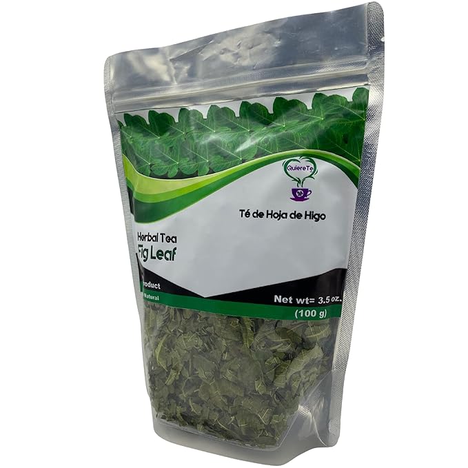 Fig Leaf Tea Hoja de Higo Quiere Te 3.5 oz (100 grams) 1 Pack Up to 66 Cups Crushed Fig Leaf Tea Loose Leaves 100% Natural Resealable Bag Product From Mexico Herbal Tea Fig Infusion