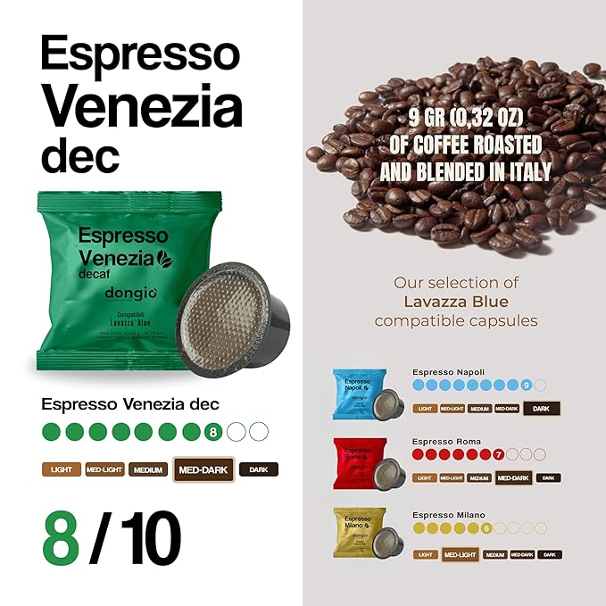 Dongiò Caffè - Capsule compatibili con Lavazza Blue 40 (40 Count Espresso Venezia (dek))