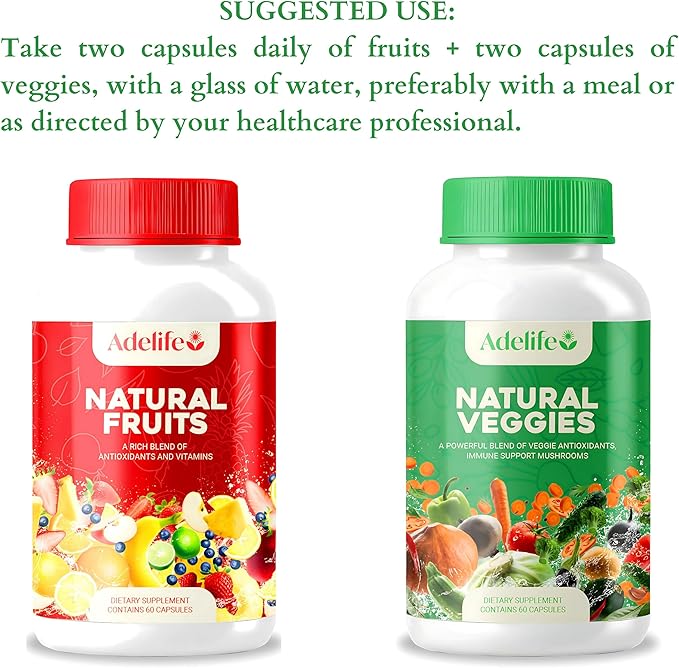 Fruit And Veggies Dietary Supplement Total 120 Capsules Earth Energy Fruits And Vegetables Daily Vitamins Super Fruits And Veggies Supplements Vegetable Supplements For AdultsMADE IN USA
