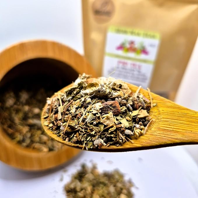 MOON CYCLE PMS TEA – Monthly Cycle &amp PMS Support – Organic Loose Leaf – by Master Herbalist Khabir | Red Raspberry Leaf Chaste Tee Berry &amp Dong Quai
