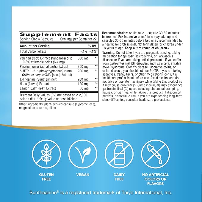 Nature's Way Revitalizing Sleep Formula Promotes Restful Slumber* With L-Theanine Valerian Root Extract and 5-HTP 90 Capsules (Packaging May Vary)