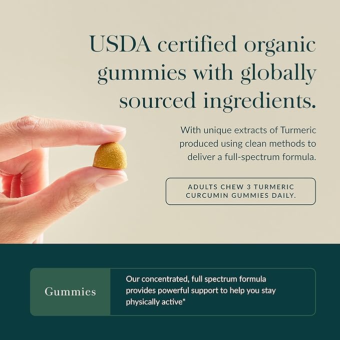 Gaia Herbs Turmeric Supreme Gummies Extra Strength - Supports Healthy Inflammatory Response in Healthy Individuals* - Lemon Ginger Flavor - 60 Vegan Organic Gummies (20 Servings)