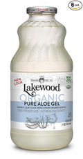 Lakewood Organic Pure Aloe Vera Gel 32 Ounce (Pack of 6)