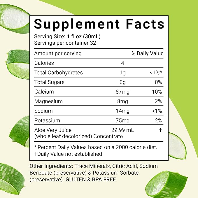 Aloe Life - Whole Leaf Aloe Vera Juice Certified Organic Gluten-Free (Aloe Gold 32 oz)