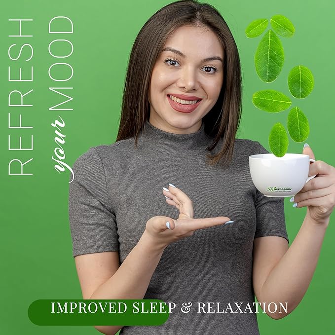 HERBOGANIC Moringa Herbal Tea - Digestion Support and Immune Boost | Refreshing and Delicious Blend | Natural Ingredients | 60 Tea Bags