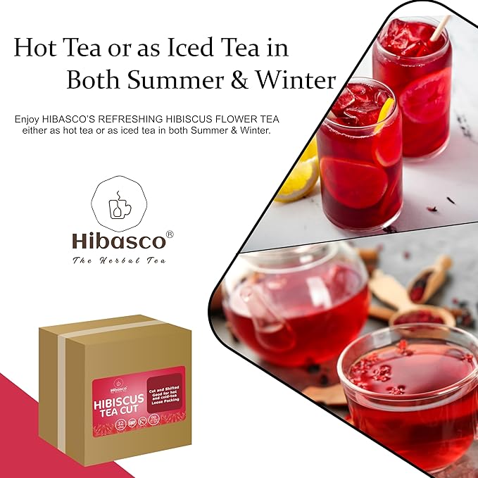 Hibiscus Tea Cut/Hibiscus Sabdariffa Flower Tea Cut – 32 oz/ 907 gm 100% Pure &amp Natural I Rich in Vitamin C I To Make Cooling Summer Beverages I RAW Non GMO NO Preservative
