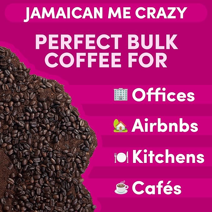 Sarasota Coffee Whole Bean Jamaican Me Crazy | Medium Roast Gourmet Flavored Coffee Beans | Low Acid Mold Free Specialty Grade Bulk Beans | 5lb (80 oz)