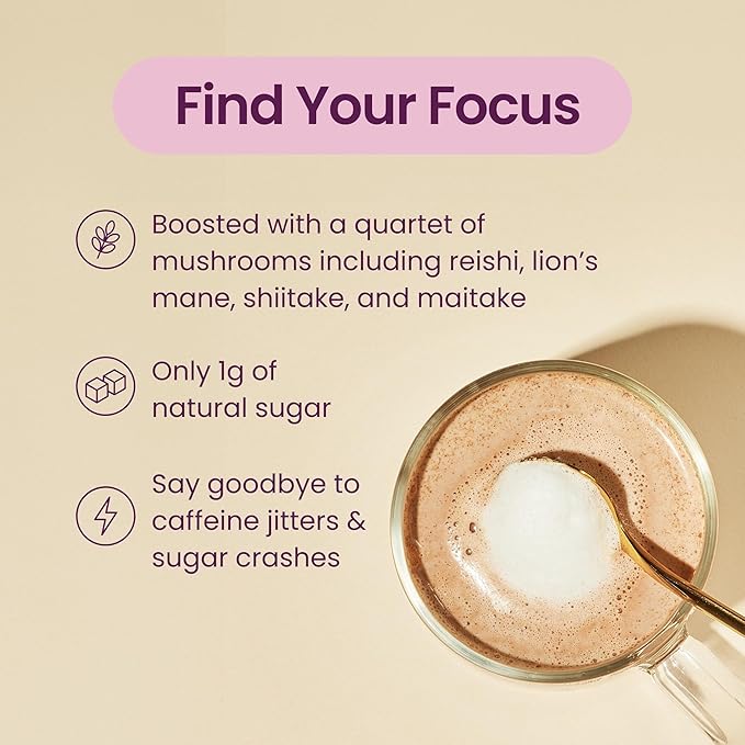 Blume Superfoods Latte - Vanilla Chai Blend with Black Tea Cardamon Cinnamon Low-Caffeine Low-Sugar Organic Keto Friendly Vegan Mushroom Blend- 25 Servings