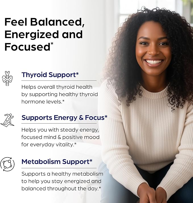 Sandhu's Thyroid Support with Selenium Zinc Iodine L Tyrosine Ashwagandha | Pure Health Supplement for Women &amp Men | 70 Count (Pack of 2) 70 Days Supply