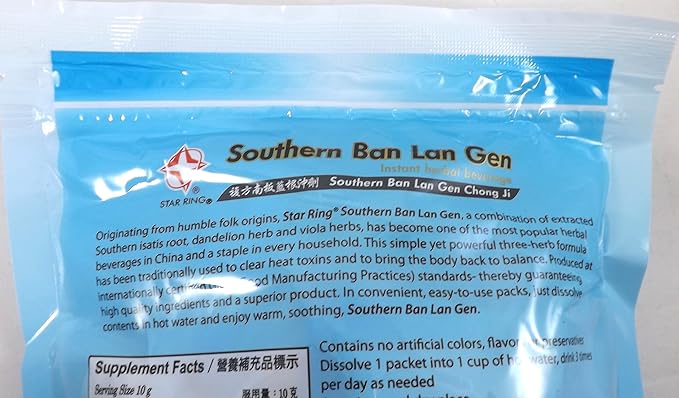 6 Pack! Ban LAN Gen Chong Ji Instant Herbal Beverage Tea Drink 6 x 20 Servings