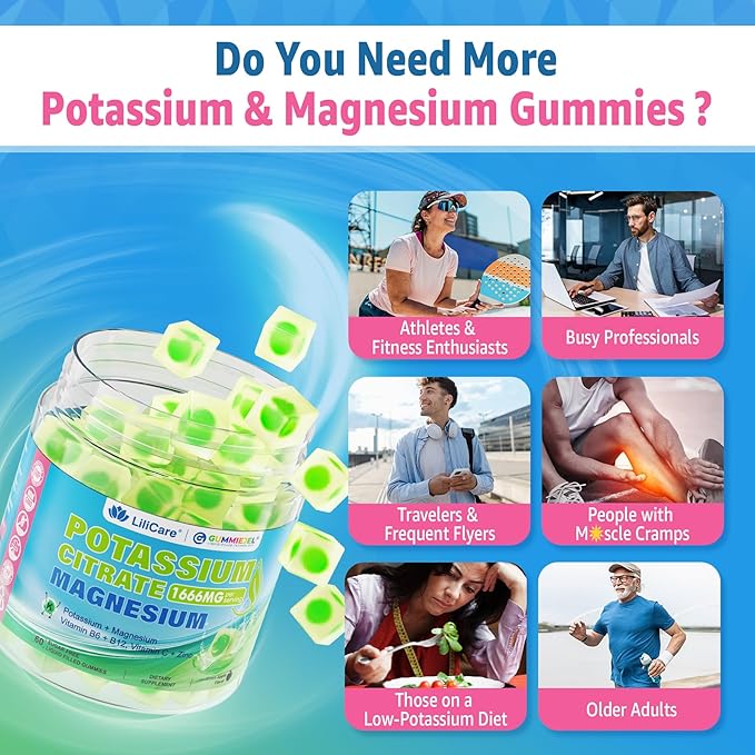 Magnesium Glycinate Potassium Citrate Gummies 2Pack