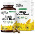 Wild &amp Organic Black Maca Root Capsules for Men &amp Women 500 mg - Maca Root Extract for Overall Support - 90 Vegan Capsules - Women &amp Men Supplement - 90 Days Supply - Non-GMO No Fillers