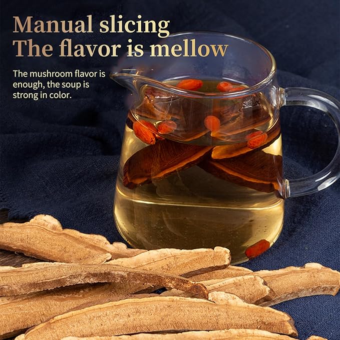Reishi Mushroom Tea Loose Dried Red Reishi Mushroom Slice Lingzhi Ganoderma Mushroom Lucidum Loose Slices 灵芝 灵芝片4.23oz/120g