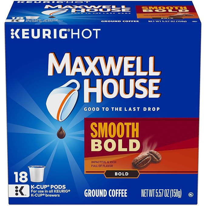 MAXWELL HOUSE Smooth Bold K-CUP Pods Coffee 18 Count