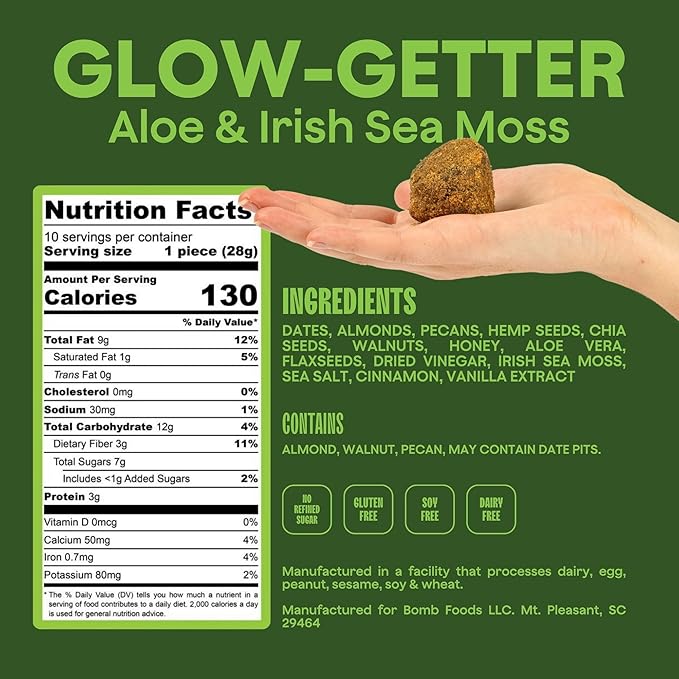 The Bomb Co. Blender Bomb The Original &amp Glow-Getter High Fiber Smoothie Supplement With Superfoods &amp Amino Acids Smoothie Mix With Hemp Flax and Chia Seeds 20 Servings