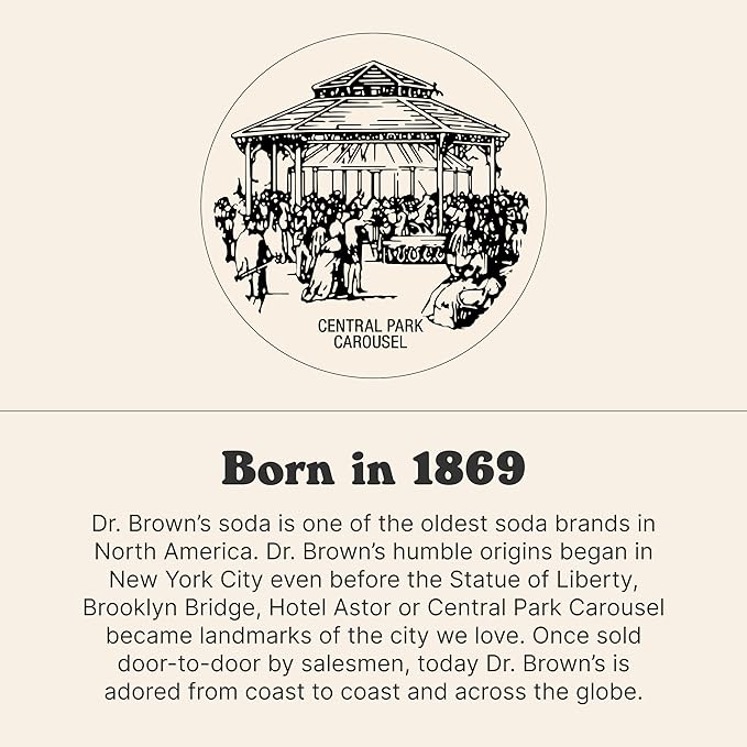 Dr. Brown's Black Cherry Soda - A New York Original - 24 Cans - Kosher Gourmet Soda Pop - Black Cherry Flavored Craft Soda - 24 x 12 oz Cans
