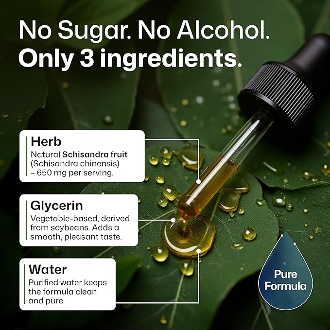BIO KRAUTER® Schisandra - Liquid Drops Schisandra Berry 650 mg per Serving 4 Fl.Oz 56-Day Supply - Pure Vegan Calm &amp Mood Support Supplement - Alcohol &amp Sugar Free - Natural Calm Drops for Rel