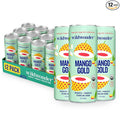 wildwonder Sparkling Probiotic Drink 12pk For Gut Health &amp Immune Support Mango Gold 5g Prebiotic Fiber Live Probiotics Organic Vegan Low Sugar 12 Pack 12oz Can As Seen on Shark Tank