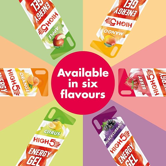 HIGH5 Energy Gel Quick Release Energy On The Go From Natural Fruit Juice (Berry 20 x 40g)