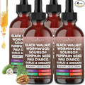 Defend Wormwood Black Walnut Cleanse for Humans Drops Liquid Soursop Garlic Pumpkin Seed PAU D'Arco Oil of Oregano Turmeric Berberine Neem Extract Hull Bark Tincture - 8 OZ