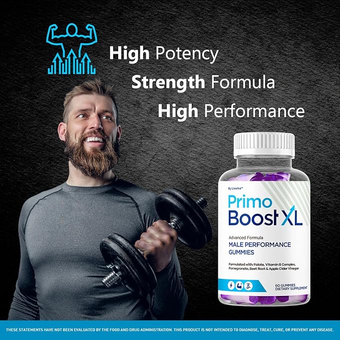 (2 Pack) Primo Boost XL Gummies - Official PrimoBoost XL Advanced Premium Supplement for Men Support - Maximum Strength Natural Primo BoostXL for Overall Health &amp Wellness 120 Gummies for 2 Mont