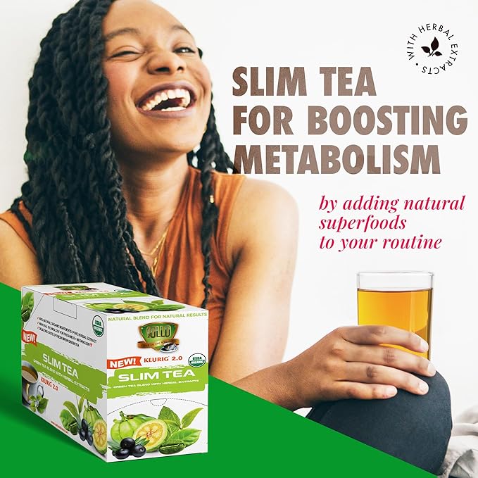 SOLLO Slim Tea K-Cup Diet Support Weight Loss with Garcinia &amp Green Coffee Extract Single Serve Pods Compatible With 2.0 K-Cup Keurig Brewers 24 Ct