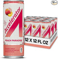 Accelerator Energy Drink Peach Paradise 12oz can (12 pack) Zero Sugar Sustained Energy from 100% Natural Caffeine (200mg from Green Coffee Bean &amp Green Tea extract)