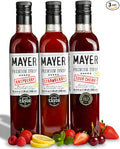 Mayer Strawberry Raspberry Sour Cherry Syrups – Award-Winning Crafted with 100% Real Fruits and 3 Natural Ingredients Vegan Gluten Free Dairy Free Versatile for Beverages &amp Desserts – No Ar