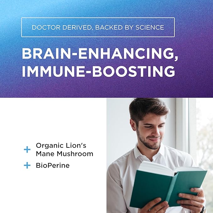 DR. EMIL NUTRITION 2100mg Organic Lions Mane Supplement Capsules - Focus Mental Clarity &amp Cognition - Nootropic Lion's Mane Mushroom Supplement with Organic Lions Mane
