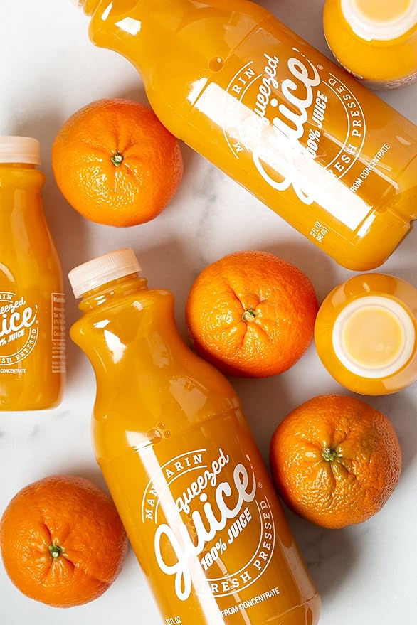 Squeezed Juice 100% Mandarin Juice 32 fl oz 3 Pack Bottles | HPP Pasteurized | Not from Concentrate | Fresh Pressed | California Fruit Juice…