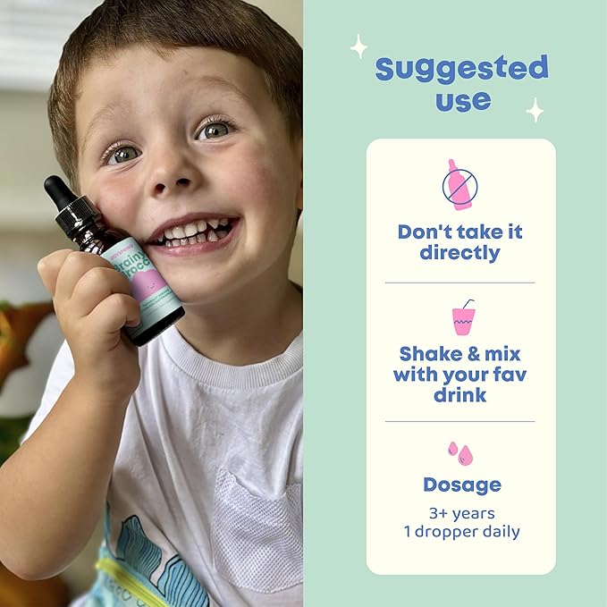 JoySpring Broccoli Supplement for Kids | Sulforaphane &amp Bacopa Monnieri Drops | Supports Cognitive Function | Vegan &amp Kid-Friendly