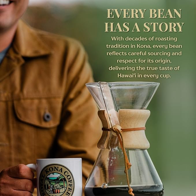 ROYAL KONA COFFEE - Light Roast Ground Coffee Vanilla Macadamia Flavor 40 Ounce