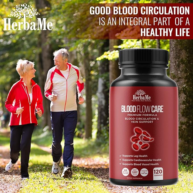Blood Circulation Supplement 120 Capsules Supports Leg Vein Heart Vessels and Cardiovascular Health with Niacin L-Arginine Ginger Cayenne Pepper Hawthorn Diosmin Blood Flow Pills