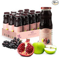 Pure Pomegranate Apple &amp Grape Juice 8.4oz Glass Bottle (Pack of 12) Cold Pressed Juice Not from Concentrate Non-GMO No Sugar Added Gluten Free Preservative Free