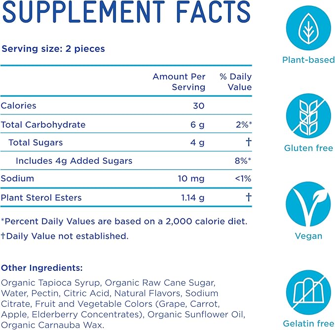 Piper Biosciences 60 Day Supply Cholesterol Health Gummies 240 Gummies (Four Packs Each with 60 Gummies): Plant Sterols Supplement for Healthy Cholesterol